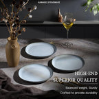 HaWare Stoneware Salad Plates Set of 6, 7.9” Heavy Duty Ceramic Plates, Reactive Glaze Dinnerware for Home Restaurant, Chip and Scratch Resistant, Microwave and Dishwasher Safe, Reactive Foggy Blue