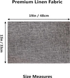Home Brilliant Linen Placemats Set of 8 Heat Resistant Washable Placemats for Parties Buffet Dinner, 13 x 19 inches, Ash Grey