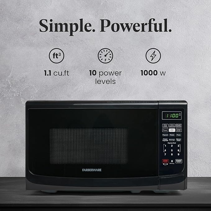 Farberware Countertop 700 Watts, 0.7 cu ft 700-Watt Microwave Oven, Black