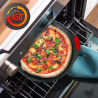 NutriChef 13-Inch Nonstick Pizza Tray Set of 20 Pcs- Carbon Steel Round Pan with Perforated Holes & Silicone Grip Handles - Dishwasher Safe Premium Bakeware
