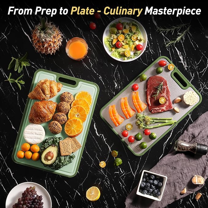 2 in 1 Pure Titanium Cutting Boards for Kitchen Chopping Board with Handle Large Big Small Kitchen Meat Butcher Block Not Stainless Steel Wood Bamboo Glass Rubber Plastic Silicone Acrylic Teak Sink