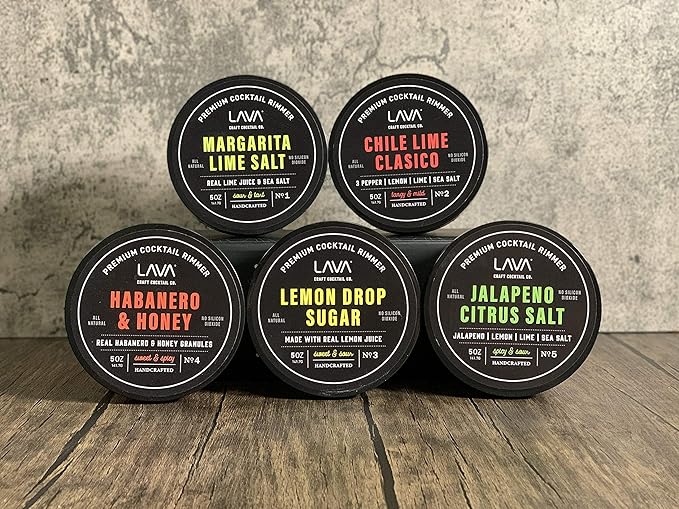 LAVA Premium Lemon Drop Sugar Cocktail Rimmer, All Natural Rimmer Sugar, Sweet & Sour, Real Lemons, Pure Cane Sugar, No Silicon Dioxide, with Easy Screw-On Lid - 5oz
