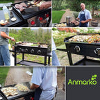 Anmarko Professional Griddle Spatula Set - Stainless Steel Metal Spatula and Griddle Scraper - Heavy Duty Commercial Grade