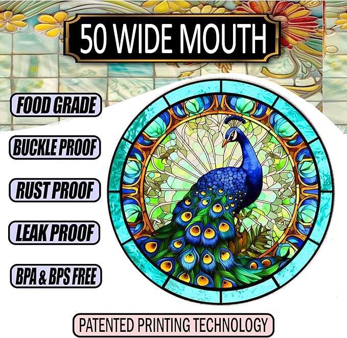 Supa Ant Thickest Canning Lids Wide Mouth (50 Pcs.) Food Grade Tin Can Lids for Canned Food - Buckle Proof & Rust Proof Lid for Canning Kit for Wide Mouth Mason Jars (Painted Glass) Canning Supplies