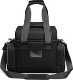 Large Cooler Bag (15x12.5x9 in). Two Insulated Compartment, Heavy Duty Fabric, Thick Insulation, Reinforced Stiches, Multiple Pockets, Durable Zipper.