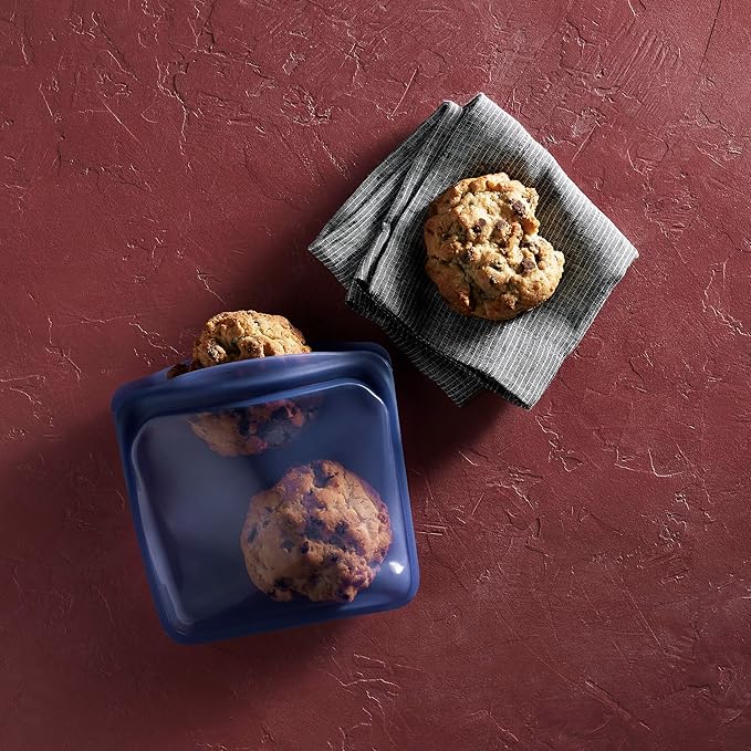 Stasher Premium Silicone Reusable Food Storage Sandwich Bag, Deep Ocean, Microwave, Sous Vide, Dishwasher, Oven and Freezer Safe, BPA Free, Leak-free, Eco-friendly, 28 Oz