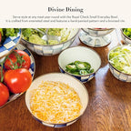 MACKENZIE-CHILDS Enamel Everyday Bowl, Serving Bowl for Entertaining, Small, Pink-and-White Rosy Check, Set of 1