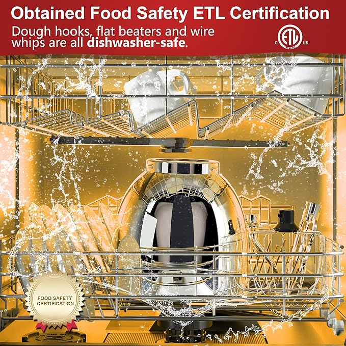 Stand Mixer, 6.5QT 660W 10-Speed Tilt-Head Electric Kitchen Stand Mixer, Food Mixer with Dishwasher-Safe Dough Hook, Egg Whisk, Flat Beater for Baking, Cake and Most Home Cooks (Black)