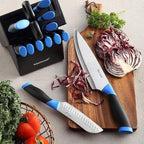 McCook® Knife Sets, German Stainless Steel Kitchen Knife Block Sets with Built-in Sharpener
