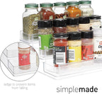 SIMPLEMADE 3-Tier Spice Rack Organizer - Versatile Storage Shelf for Kitchen, Bathroom, Bedroom & Office, Set of 2, Expandable Clear