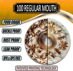 Supa Ant Canning Lids Regular Mouth (100pcs) Decorative Tin Canning Lids Regular Mouth (Marble & Gold) Buckle Proof and Rust Proof - Perfect Fit Can Lid for Mason Jars Canning Supplies