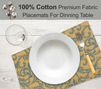 Ruvanti Placemats 100% Cotton 13x19 Inch, Dining Table Placemats Set of 6, Modern Place Mats for Dining Table Decor, Kitchen & Table Linens, Coffee Mat for Christmas Dinners - Vine Spirals