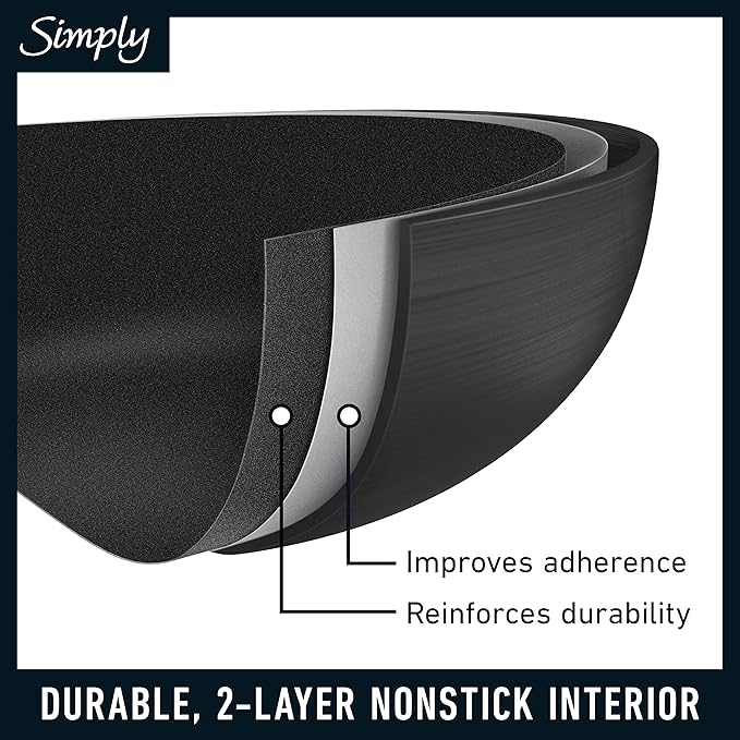 Calphalon 10-Piece Non-Stick Kitchen Cookware Set Black Pots & Pans with Stay-Cool Stainless Steel Handles Hard-Anodized Aluminum for Even Heating