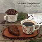 Ceramic Coffee Mug, 12 oz Novelty Unique Teacup with Handle, Stoneware Cup for Tea Mocha Latte Cappuccino Espresso (Ivy)