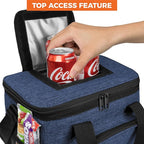 OPUX Soft Cooler Bag, Insulated Collapsible Lunch Cooler Tote for Men Work Camping Beach Travel, Portable Soft Sided Leakproof Waterproof Large Lunch Bag Box with Shoulder Strap 24 Cans, Heather Navy