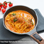 8 Inch and 12.5 Inch Smart Nonstick Frying Pan Set with Removable Handles,Cast Aluminum and Anti-Scratch Sauté Pans,Compatible with All Stovetops,Dishwasher and Oven Safe