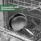 COOKER KING 3.6 Quart Stainless Steel Saute Pan with Lid, 11 Inch Hybrid Nonstick Deep Saute Pan, Tri-Ply Clad Even Heat Distribution, Dishwasher-Friendly,Oven Safe to 500°F, Induction Compatible