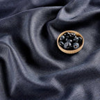 Solino Home Linen Square Tablecloth 52 x 52 Inch - 100% Pure Linen Chambray Navy Table Throw - Athena, Machine Washable Tablecloth for Summer, Fall, Autumn