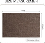 Softalker Faux Linen Placemats Set of 6-12 x 18 Inch, Heat Resistant Double Layered Durable Burlap Farmhouse Place Mats, Non-Slip Washable Rustic Table Mats for Dining, Kitchen, Party（Dark Brown