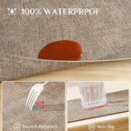 Softalker Vinyl Placemats Set of 6 - Faux Leather Heat Resistant Place Mats, 100% Waterproof Oilproof Wipe Clean Table Mats for Indoor & Outdoor Use, 17’’×12’’, Khaki