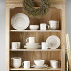 Pfaltzgraff Sylvia 32-Piece White Dinnerware Set, Service for 8, Durable Stoneware Plates, Bowls, and Mugs, Microwave and Dishwasher Safe