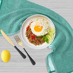 Homaxy Premium Kitchen Towels(18”x 28”, 6 Pack), Large Cotton Kitchen Hand Towels, Flat and Terry Dish Towels, 380 GSM Highly Absorbent Tea Towel Set with Hanging Loop, Green