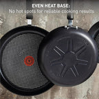 T-fal Ultimate Hard Anodized Nonstick Cookware Set 14 Piece, Oven Broiler Safe 400F, Lid Safe 350F, Kitchen Cooking Set w/Fry Pans, Saucepans, Griddle, Dutch Oven, Pots & Pans, Dishwasher Safe, Black