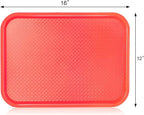 New Star Foodservice Fast Food Tray, Set of 12 (Red, 12 by 16-Inch)