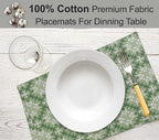 Ruvanti Placemats 100% Cotton 13x19 Inch, Dining Table Placemats Set of 6, Modern Place Mats for Dining Table Decor, Kitchen & Table Linens, Coffee Mat for Christmas Dinners - Grass Green