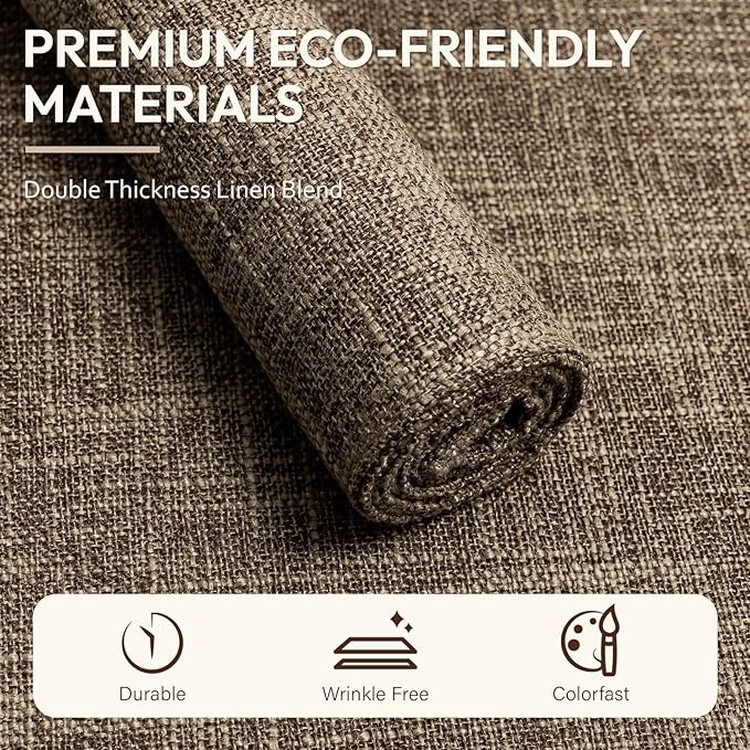 Blue Forest Placemats Set of 4, Dual-Layered Thickened Faux Linen Cloth Place Mats Heat Resistant Machine Washable Wrinkle Free Table Mats Indoor/Outdoor (Burlap)