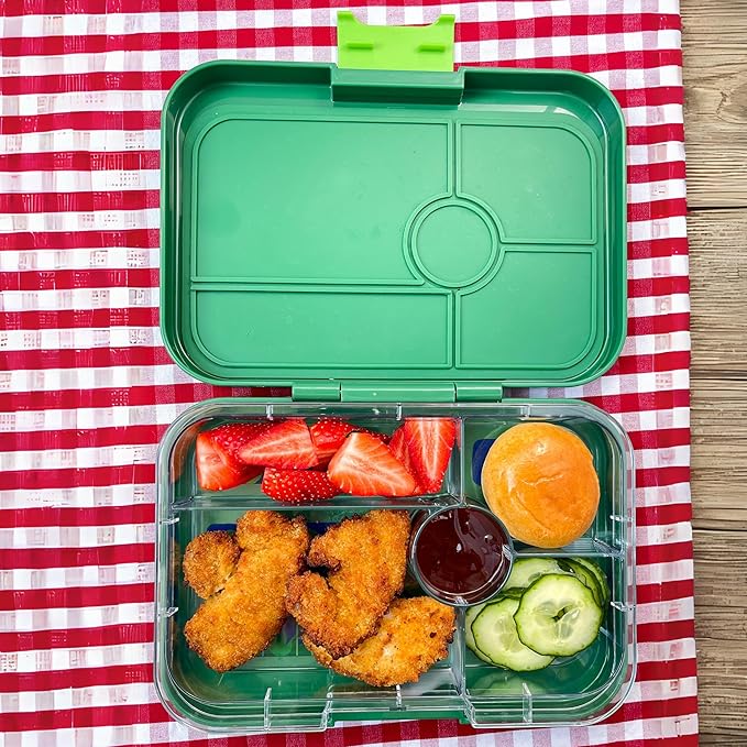 Yumbox TAPAS 5 compartment Larger Size Leakproof Bento Lunch Box (Palm Green Jungle)