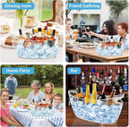 Ice Bucket 2 PCS for Parties 5.5 Liter Large Clear Champagne Beer Tub Mimosa Bar Supplies Kit Acrylic Plastic Wine Beverage Bucket with 2PCS Ice Bucket Scoop for Cocktail Bar& Mimosa Bar Supplies