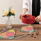 Vintage Mandala Floral Pot Holders 2 PCS for Kitchen, Heat Resistant Hot Pads for Cooking Grilling Baking BBQ, Pot Holders for Women Cook Essentials Accessories Home Microwave