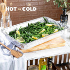 PLASTICPRO 25 Pack Aluminum Pans 13'' X 21" Disposable Pans with Covers Heavy Duty 20 lb Foil Pans for Baking and Cooking