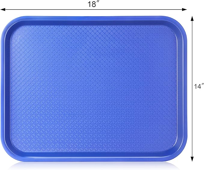 New Star Foodservice Fast Food Tray, Set of 12 (Blue, 14 by 18-Inch)