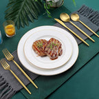 Matte Gold Silverware Set, OGORI 30-Piece Food Grade Stainless Steel Gold Flatware Set, Kitchen Utensil Set Service for 6, Tableware Cutlery Set for Home and Restaurant, Dishwasher Safe - Gift Box