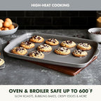 GreenPan Premiere Ovenware Healthy Ceramic Nonstick 18" x 13" Half Rectangular Baking Pan, PFAS-Free, Warp-Free Bakeware, Durable Quick Heating Tray, Oven Safe to 600F, Dishwasher Safe, Gray