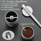 CAMPINGMOON Manual Coffee Grinder Coffee Mill Camping Stainless Steel Portable Small CC-115