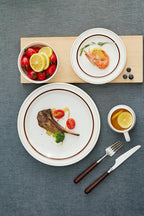 9-inch Porcelain Dinner Plate Set of 6 - Microwave, Oven and Dishwasher Safe, Scratch Resistant. (9-inch Brown)