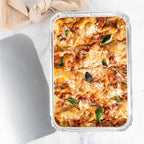 PLASTICPRO Disposable 4 LB Aluminum Takeout Tin Foil Oblong Baking Pans 12'' X 8'' X 2'' Inch With Cardboard Lids - Brownies, Bread, or Lunchbox, Pack of 5