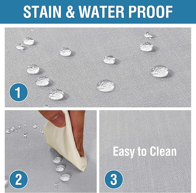 H.VERSAILTEX Linen Textured Table Cloths Round 70 Inch Premium Solid Tablecloth Spill-Proof Waterproof Table Cover for Dining Buffet Feature Extra Soft and Thick Fabric Wrinkle Free, Grey