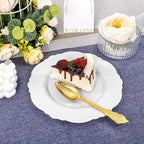 WDF 60pcs White Plastic Dessert Plates -7.5inch Baroque White Disposable Appetizer/Small Cake/Salad Plates- for Upscale Parties & Wedding