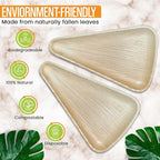 10" x 6" Pizza Palm Leaf Plates Better than Bamboo & Disposable Plates, Compostable, Biodegradable, Eco-Friendly Heavy Duty Party Plates Microwave Safe for Wedding Events (50 Pack)