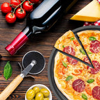 DecorRack 13 Inch Carbon Steel Pizza Pan, [Premium] Non-Stick Coating, Commercial Grade, Serving Tray, Heavy Duty Round Baking Tray for Oven Use (2 Pack)