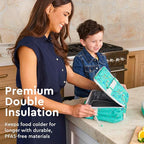 Bentgo Kids Lunch Bag - Durable, Double-Insulated Lunch Bag for Kids 3+; Holds Lunch Box, Water Bottle, & Snacks; Easy-Clean Water-Resistant Fabric & Multiple Zippered Pockets (Bug Buddies)