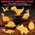 Dinosaur Mini Waffle Maker for Kids, Mini Pancake Maker Machine for Halloween, 8 Different Shaped Dinos in Minutes, Electric Non-Stick Waffle Iron, White