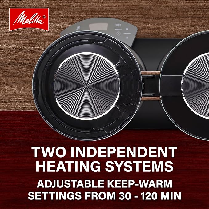 Melitta Vision 12-Cup Drip Coffee Maker, Automatic and Programmable, 96oz Capacity with 5-Pack Coffee Filters | Black