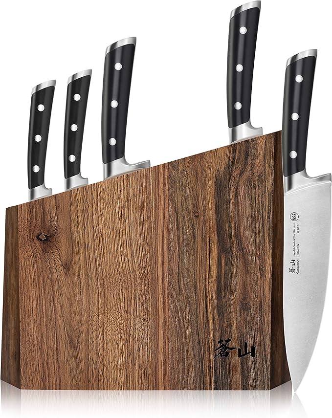 Cangshan TS Series 1024876 Swedish 14C28N Steel Forged 6-Piece Knife Block Set, Walnut