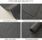 Romanstile Vinyl Placemats Set of 12-12 X 18 Inch - Heat Resistant Place Mats 100% Waterproof Oilproof Wipeable Reversible Faux Leather Table Mats for Kitchen/Dining/Party/Outdoor, Charcoal