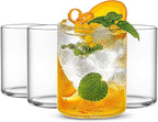 LUXU Thin Whiskey Glasses 15 oz,Premium Water Glasses Set of 4,Clear Glass Cups For Water, Juice, Beer, Drinks, and Cocktails and Mixed Drinks (15 OZ)